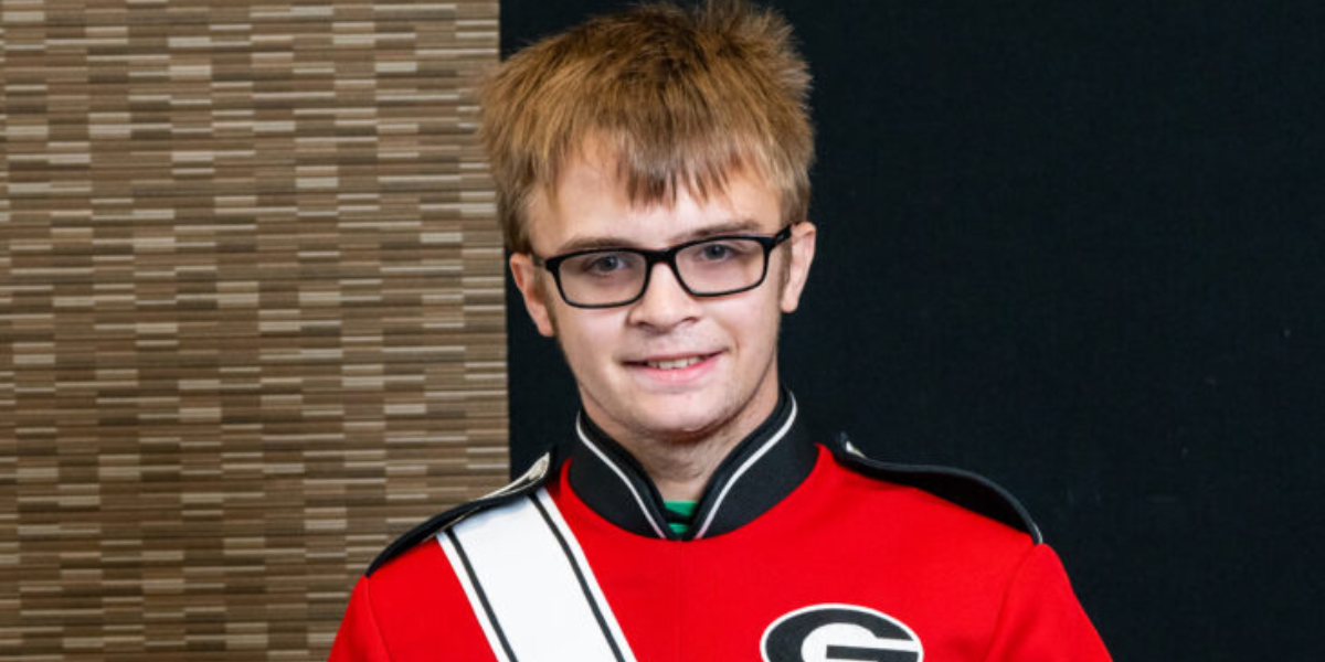 Hunter in his band uniform