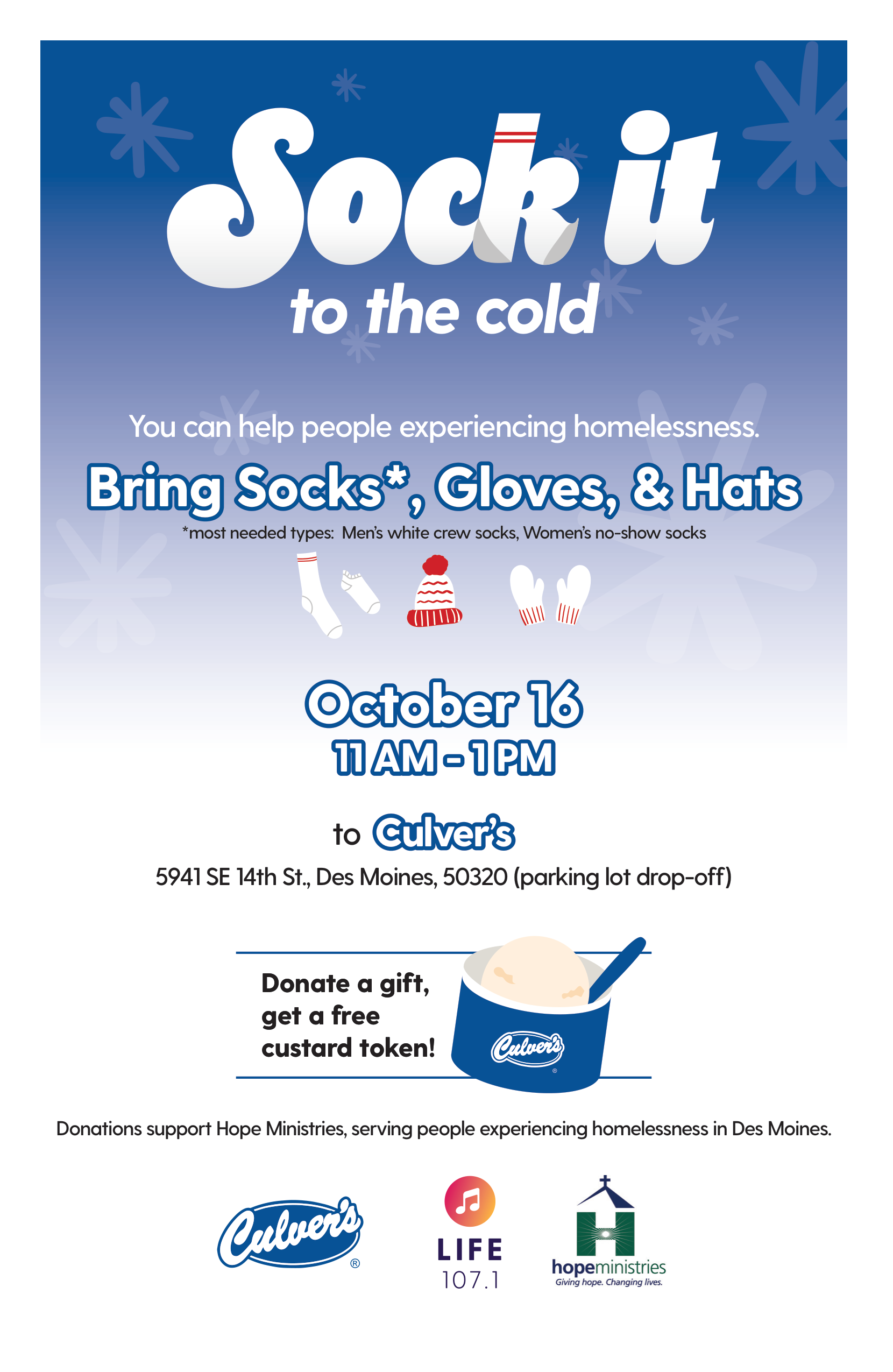 Sock it to the cold 2025 flyer
